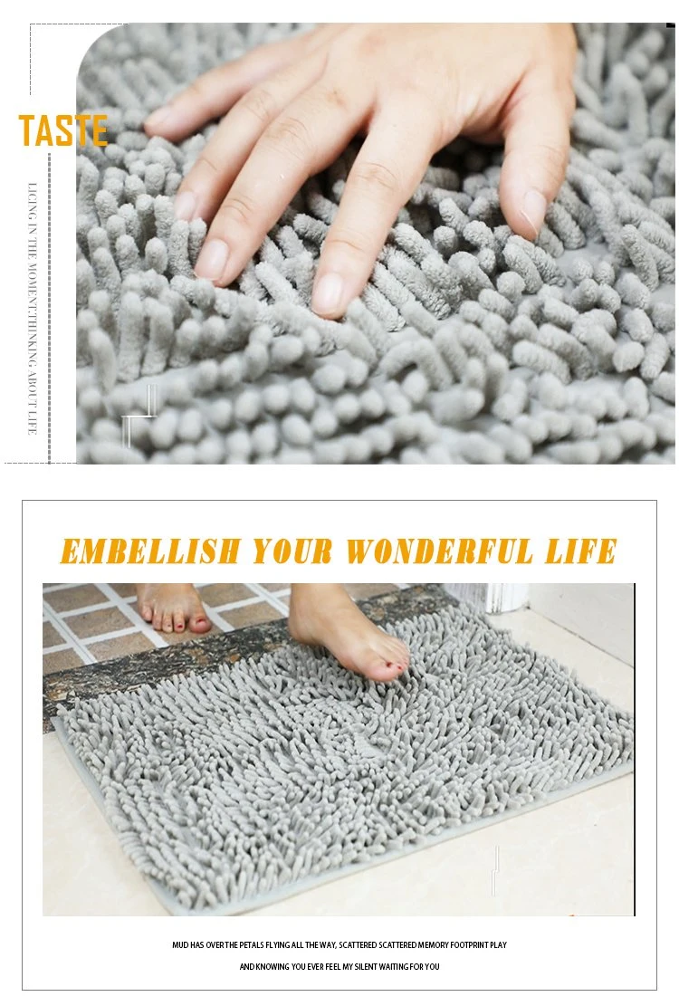 Chenille Mat Absorbent Bathroom Rug for Home